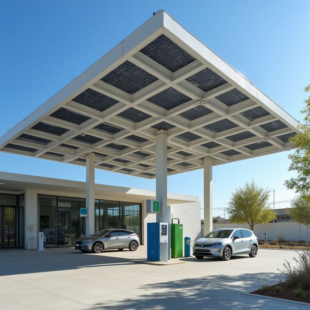 Estación YPF con paneles solares